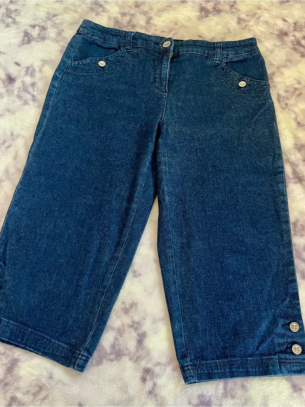 Capris Karen Scott Petite Dark Blue Denim Capris